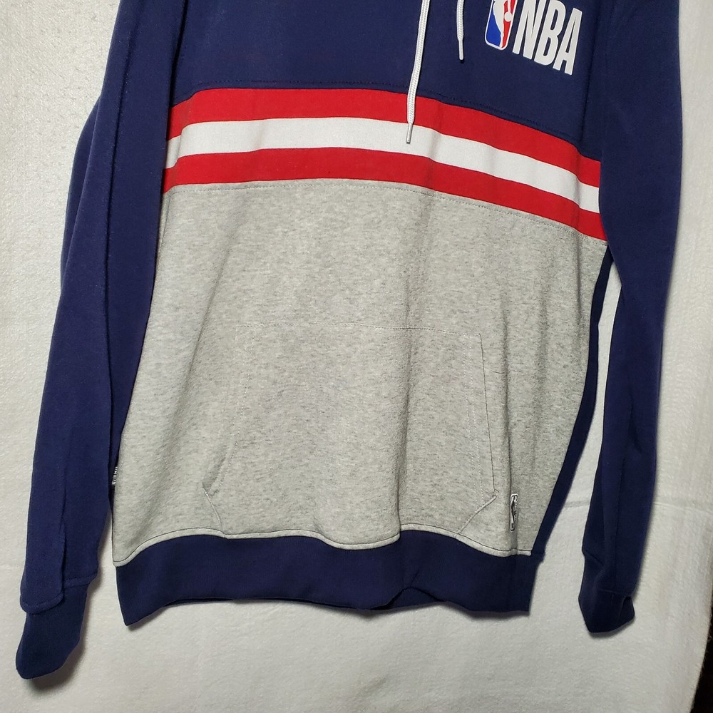 NBA Sweatshirt Hooded Pullover Jacket Large Blue Logo