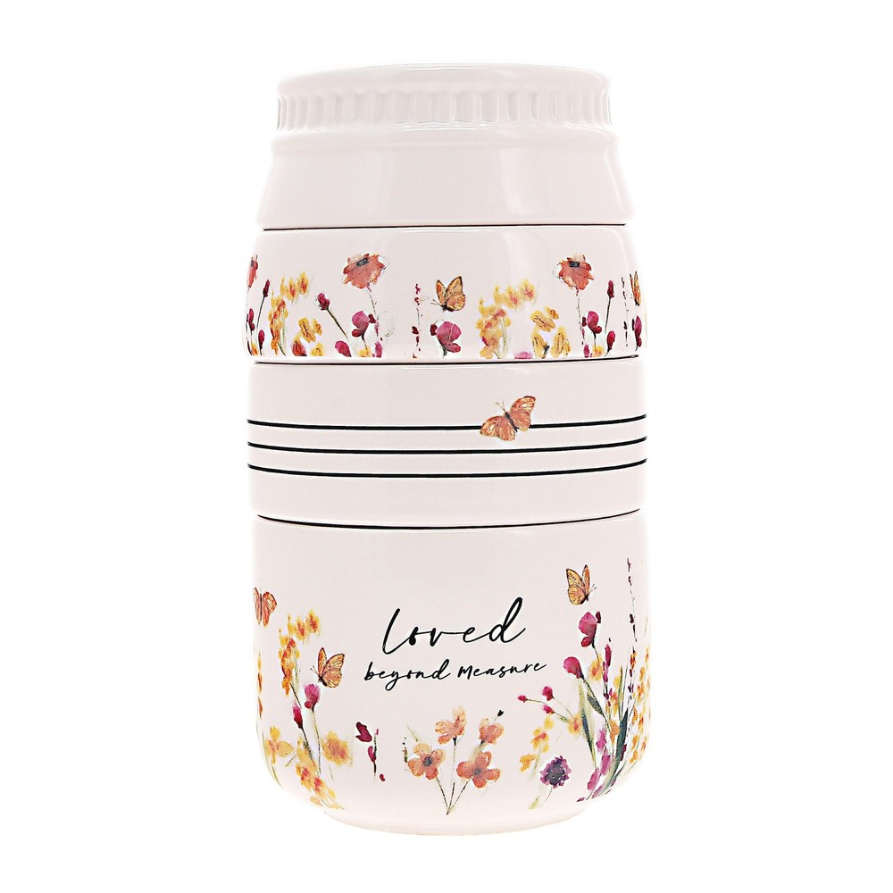 Pavilion - Loved Beyond Measure - 6-inch Stackable Ceramic Kitchen Measuring Cup