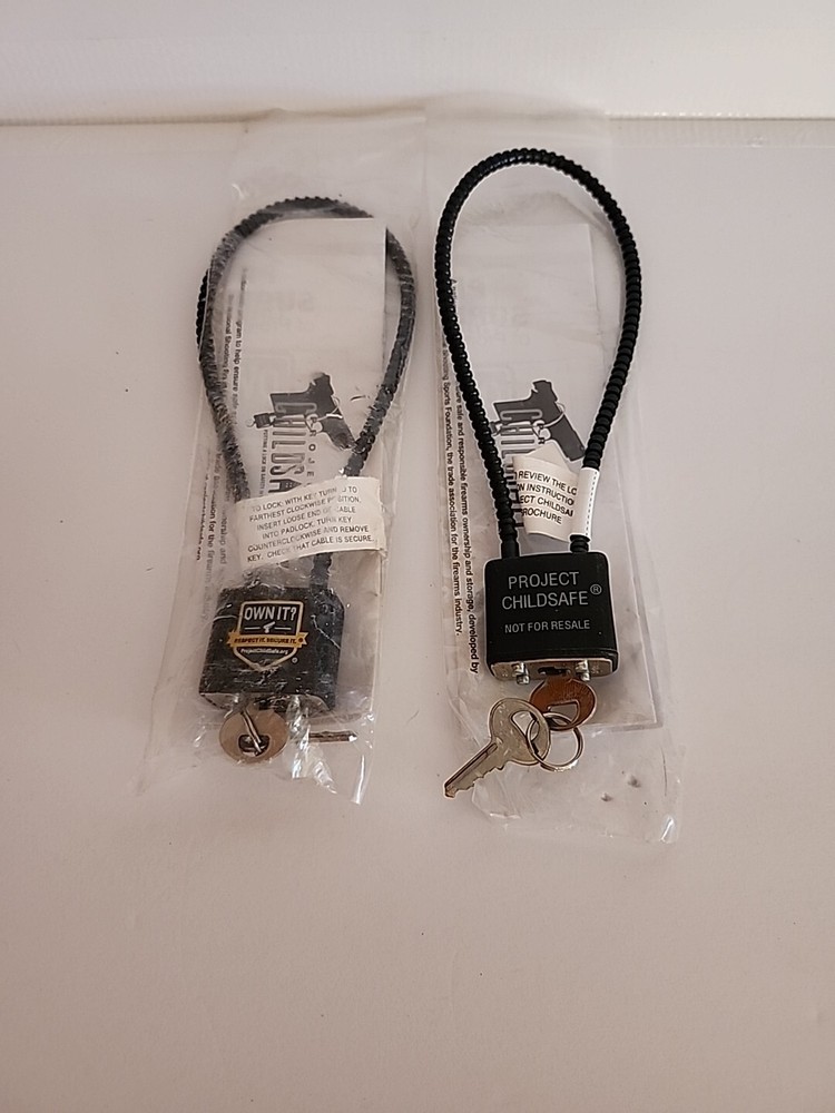 2 Pack Cable Gun Lock * Own It Respect It Secure It * Project Child Safe