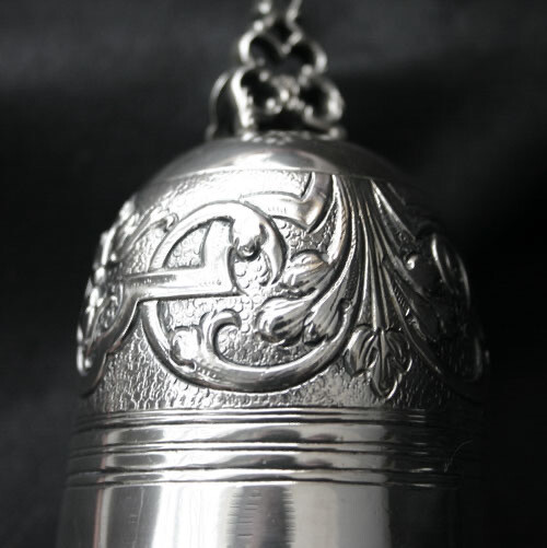 Antique 800 Silver Ornate Repousse Bell Germany