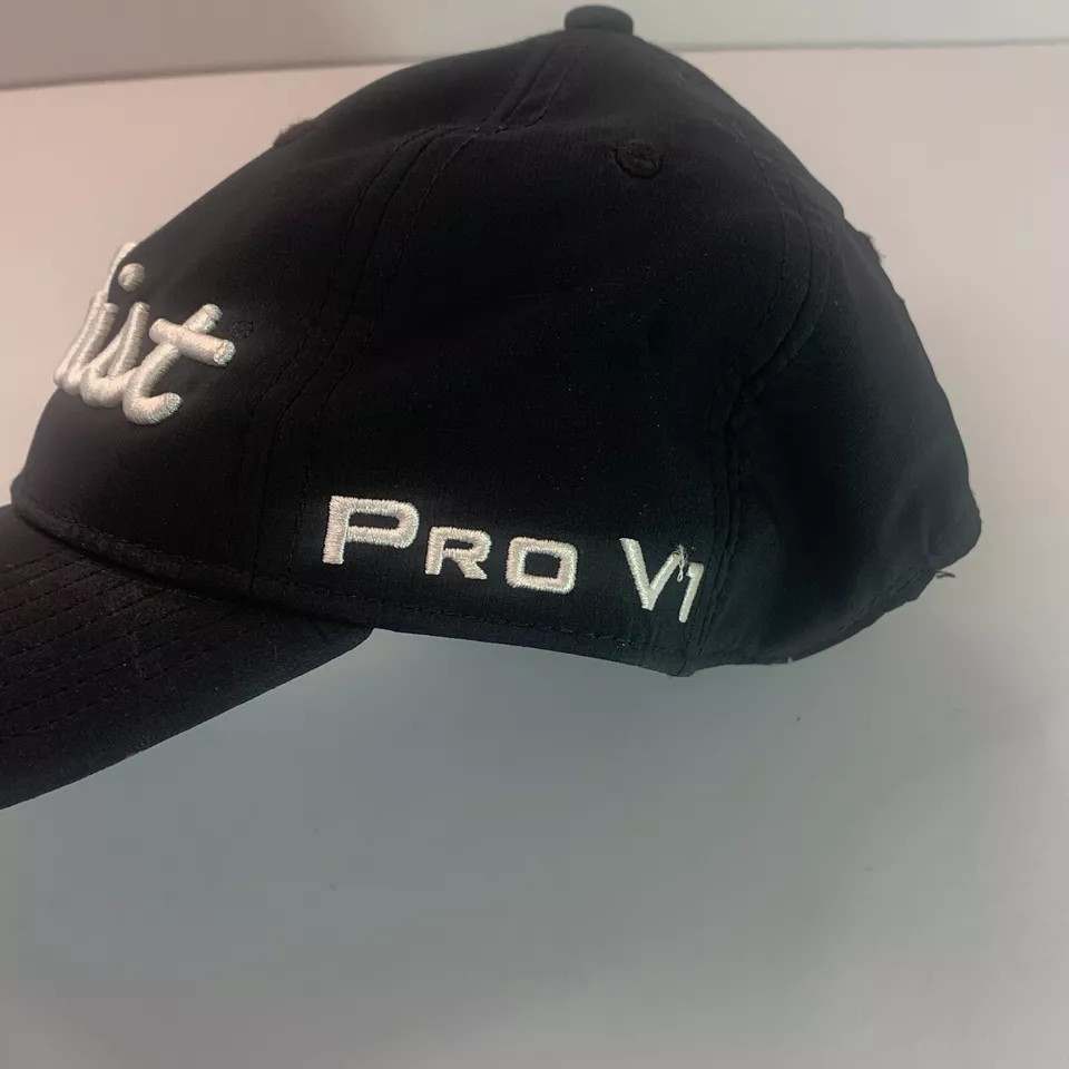 Titleist FootJoy Pro V1 Logo Hat Strapback Cap Embroidered Black