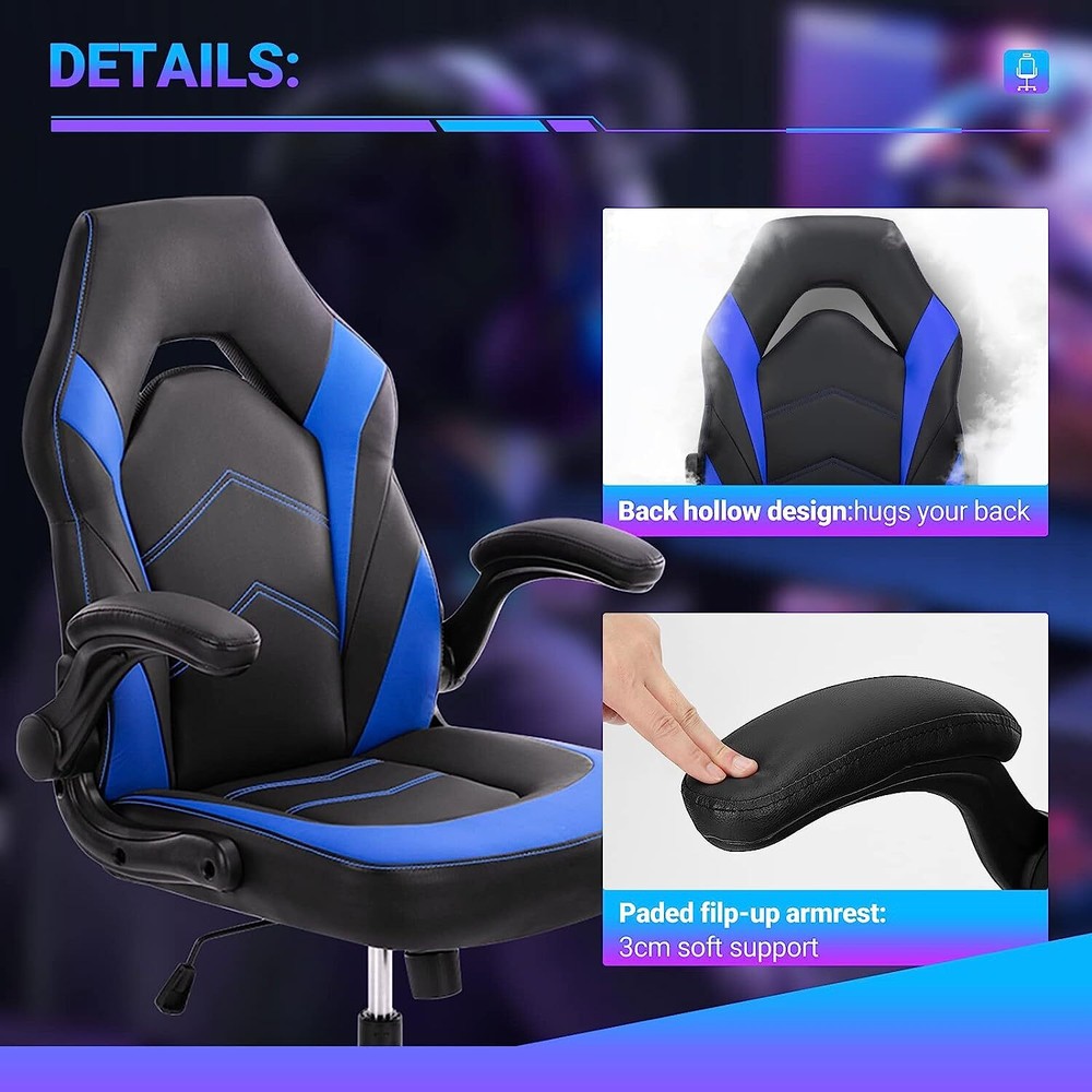 PU Leather Gaming Chair Ergonomic Computer Executive Adjustable Desk Chairs