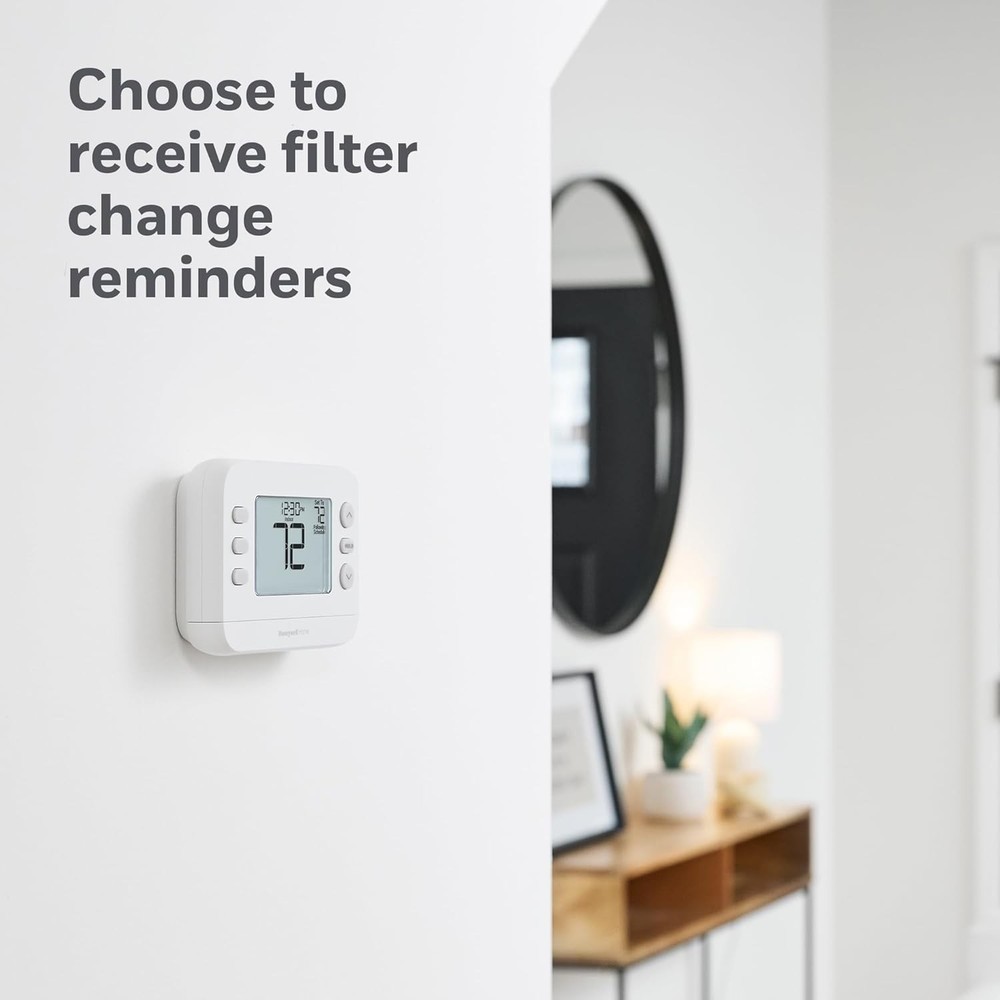 New! Programmable Thermostat, Single-Stage, 1 Heat/1 Cool Compatibility, 5-2 ...