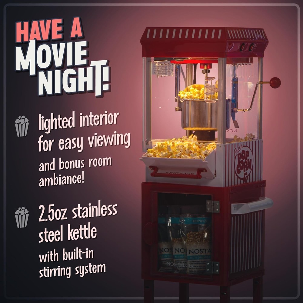Red Vintage Popcorn Maker Cart