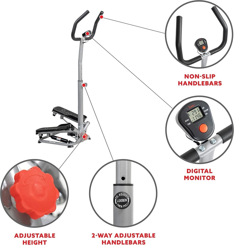 Twist Stepper with Handlebar, Stair Step Machine for Cardio Workout, Compact ...