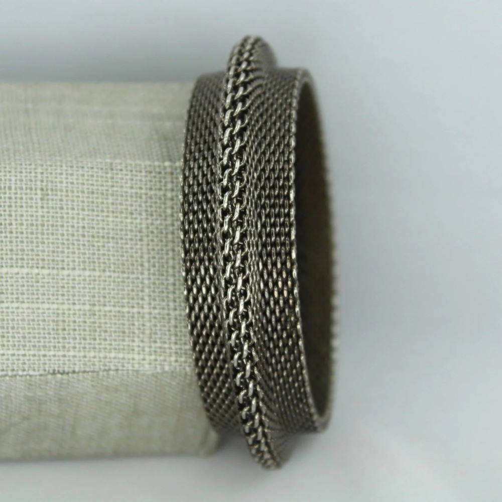 Wire Mesh Bracelet - Handsome Dark Metal Bangle