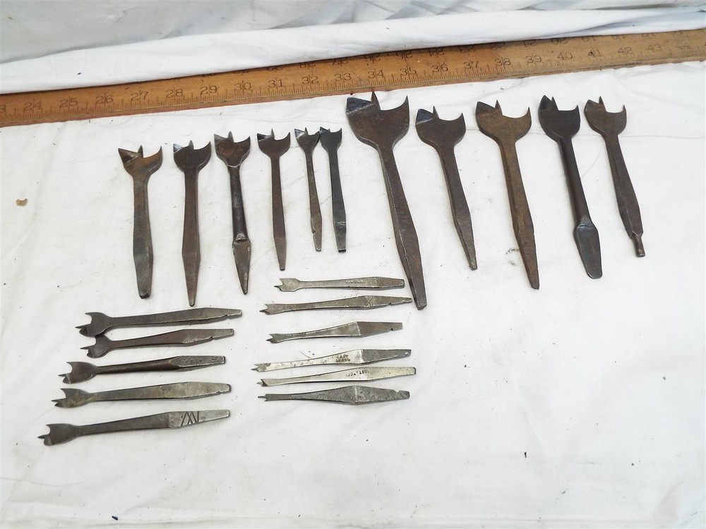 22 Graduated Center Point Brace Drill Bits Batwing Bat Wing Hand Forged Tool