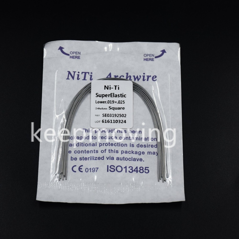 10 Packs Dental Super Elastic Niti Rectangular Arch Wires Square Form All Sizes