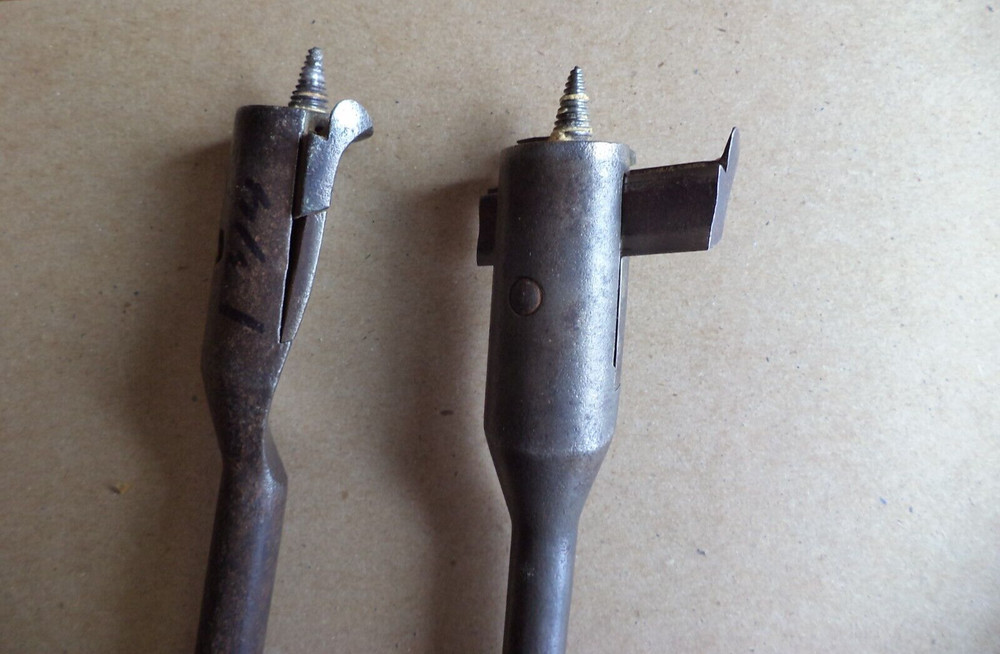 Two Vintage unbranded adjustable wood boring bit