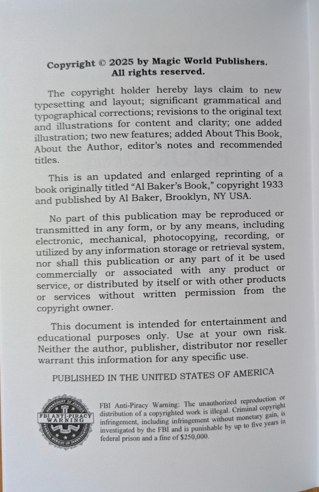 Book One by Al Baker (Al Baker's first book!)