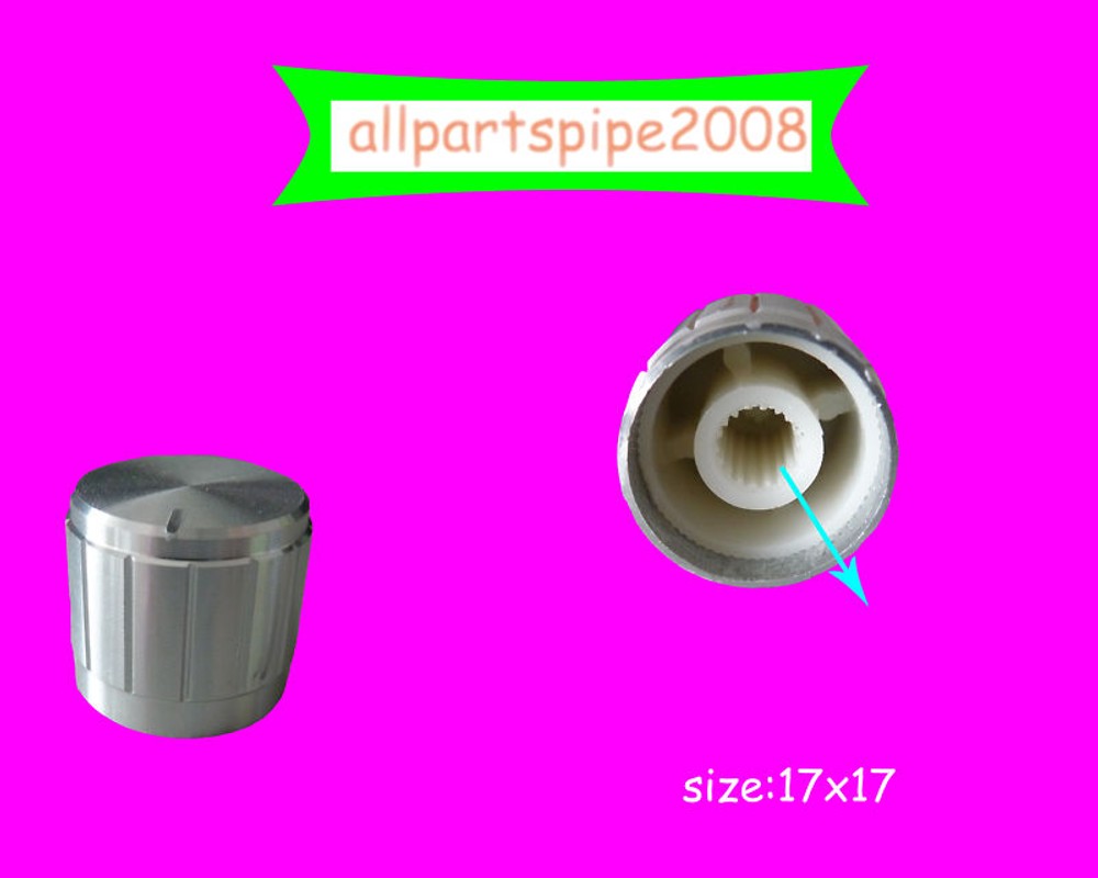 2pcs, AMPLIFIER 1/4" 17x17 SILVER VOLUME split shaft KNOBs ay