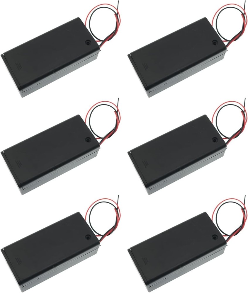 6PCS 9V Battery Holders with Switch – Safe and Durable ABS Boxes for Projects