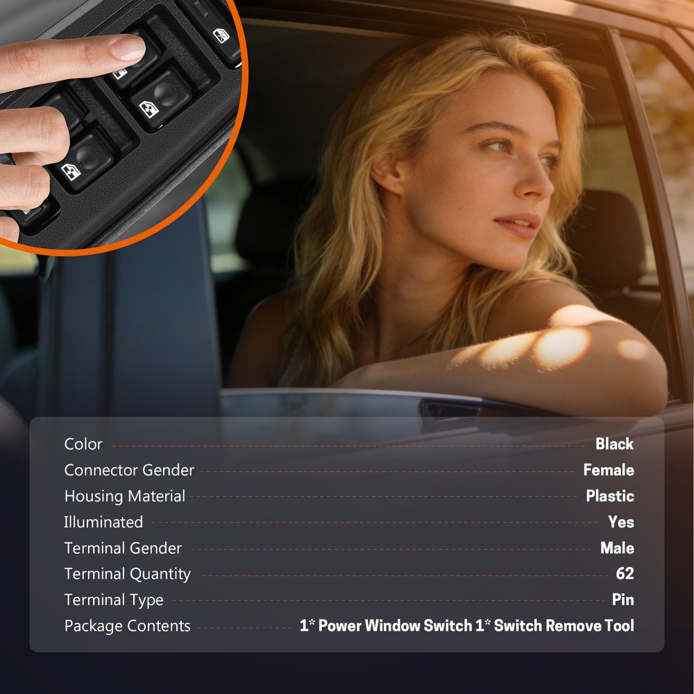 15883323 Front Driver Side Master Power Window Switch For GMC Sierra 2003-2007