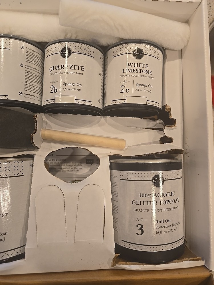 2 Boxes Giani Granite Countertop Paint Kit 2.0- White Diamond READ DESCRIPTION
