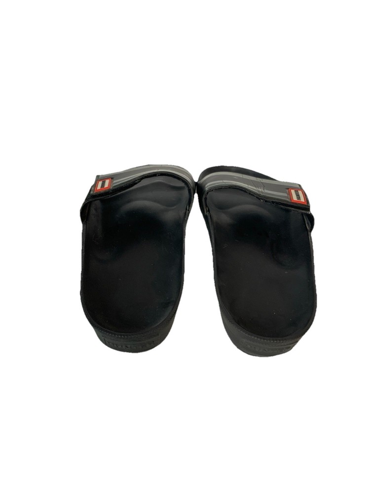 Hunter Garden Stripe Adjustable Slides Black Sz 8