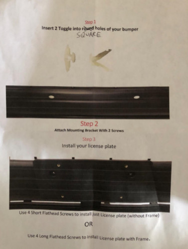 Bumper Rectangular Holes License Plate Kit Bracket for SUBARU Forester 2009-2013