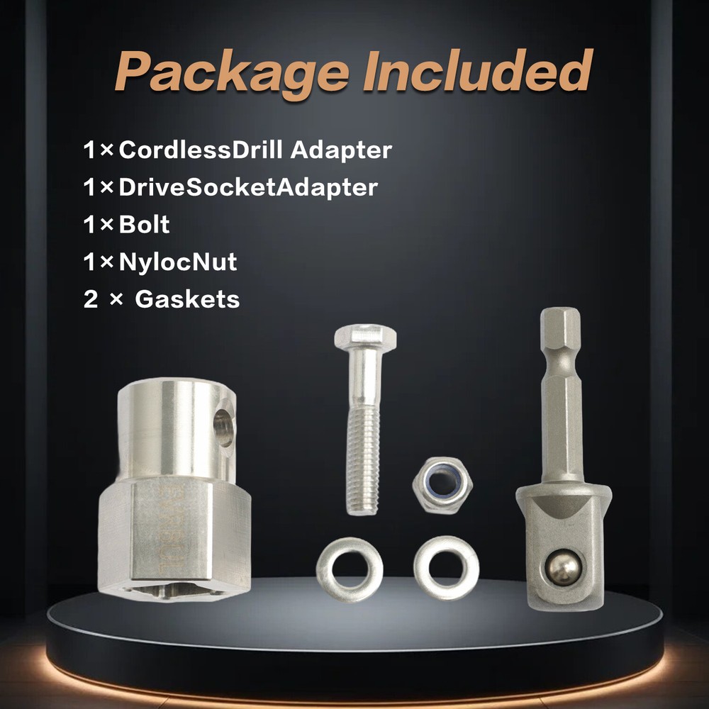 Top Wind Trailer Jack Crank Handle Cordless Drill Adapter 1/2Inch Socket Adapter