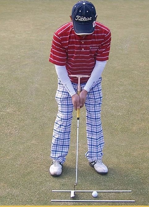 Golf Putting Training Aid Hands Arms Wrist Lock Stroke T-Shaped Practice