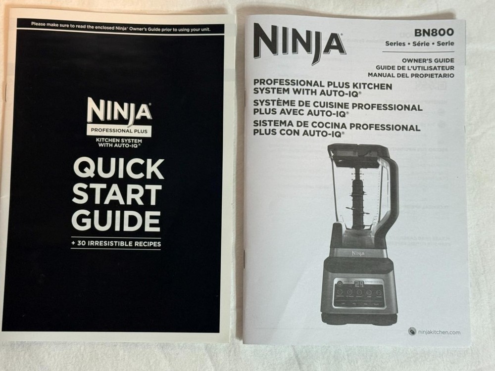 NINJA BN800 Owner's Guide Quick Start Professional Plus Kitchen System Auto IQ