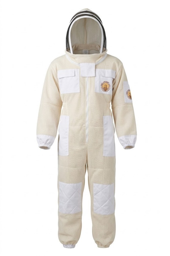 BEEKEEPING SUIT , Unisex 3 Layers Ventilated White  - MEDIUM SIZE
