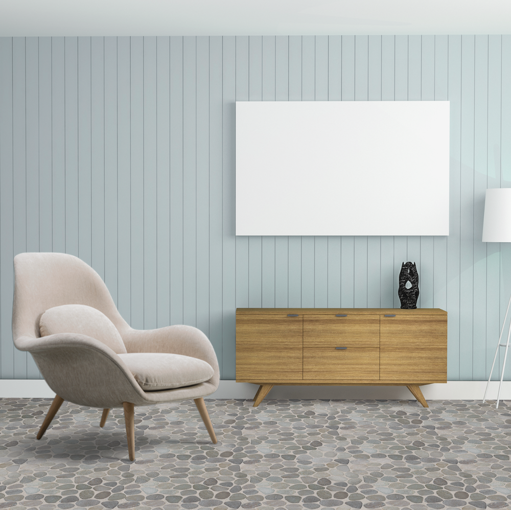 Tan Sliced Pebble Mosaic Wall & Floor Tile ($10.27/SqFt)