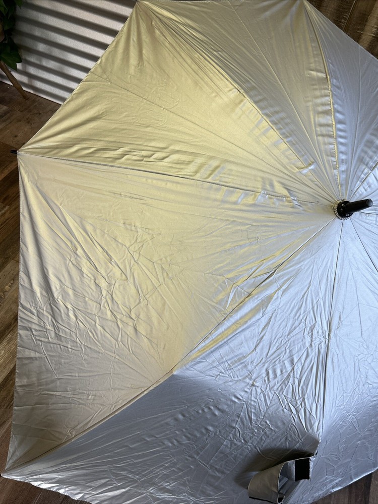 Ping Golf Golfing Mibrella Umbrella Large Silver Full Size Long Grip Handle