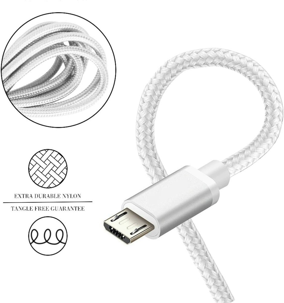 2X Micro USB Data Cable Cord Charger for Amazon Kindle Fire 2 HD 7 Tablet White