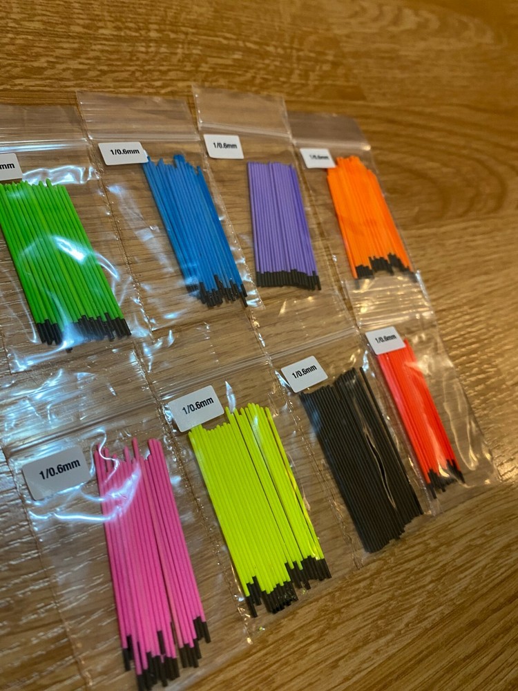 Pole float hollow 1mm / 0.6mm bore tips 25 pack  (pole float making materials)