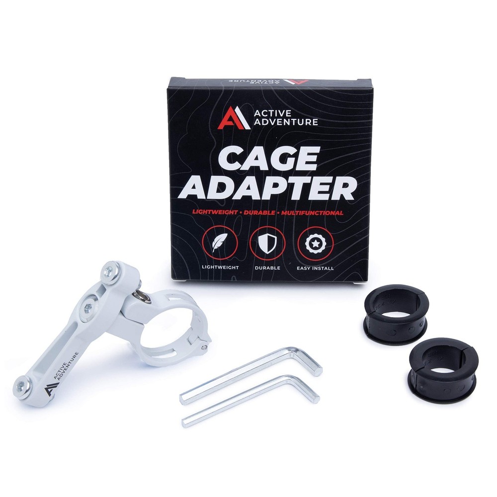 White Handlebar Bottle Cage Mount Adapter - Seat Post Water Bottle Cage for M...
