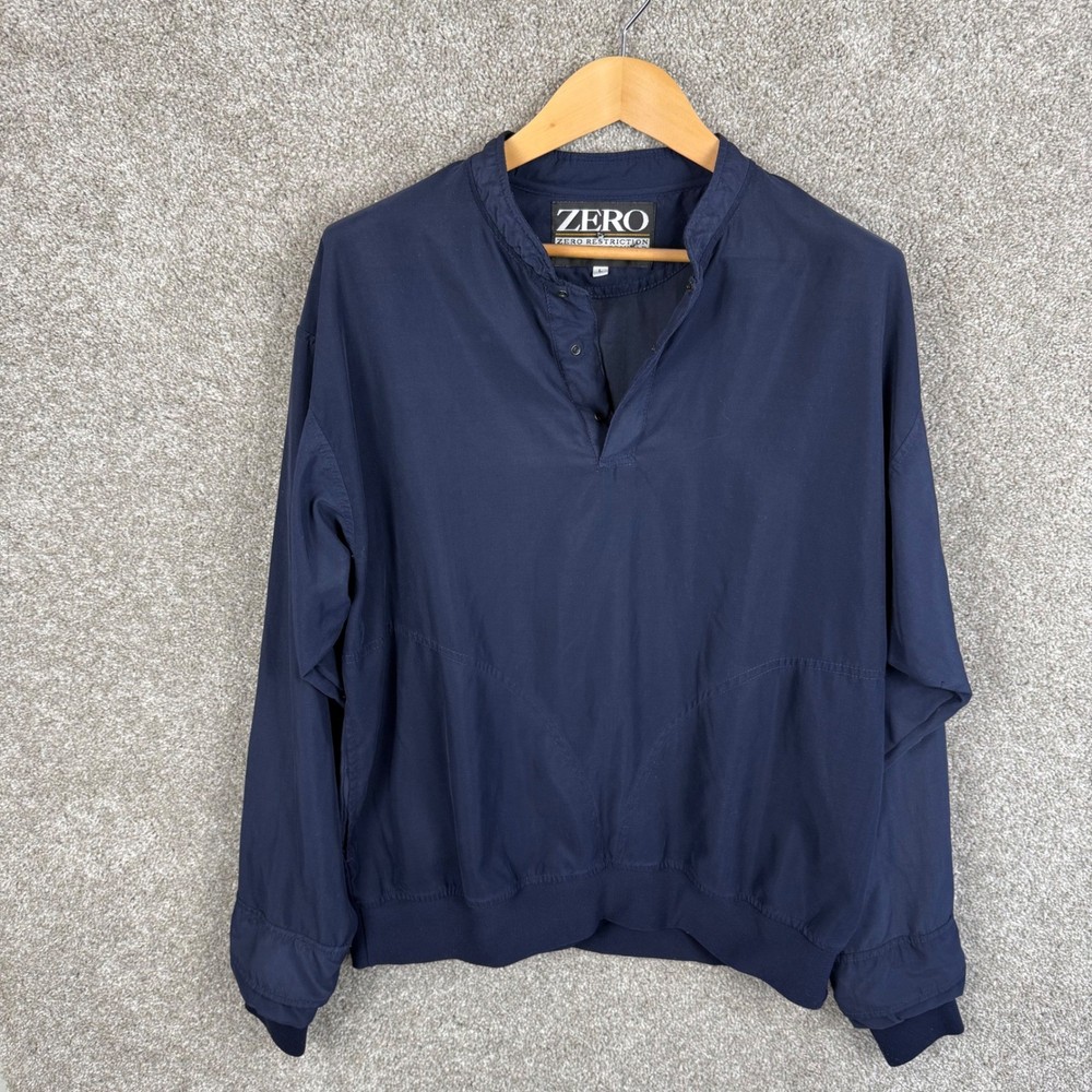ZERO Restriction Golf Outerwear Pullover Jacket Men's Large Navy Blue Snap Neck