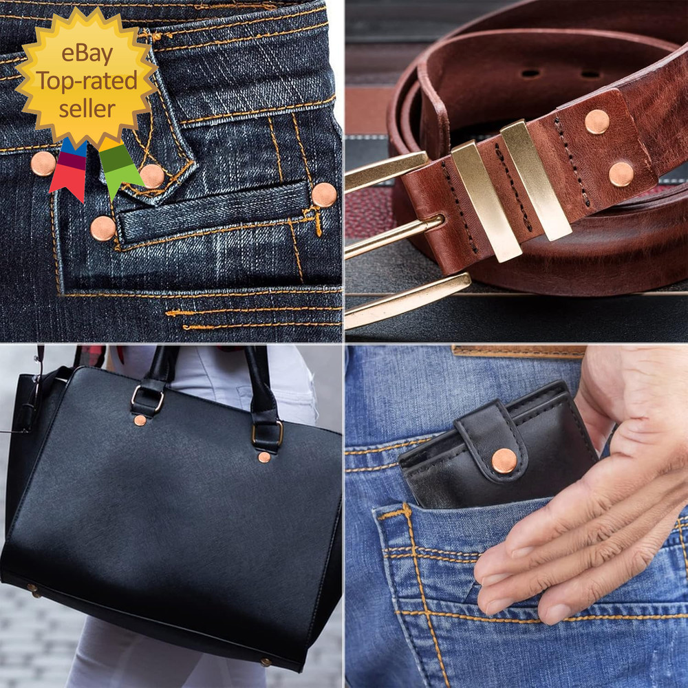 154Pcs Copper Rivets for Leather #12 Smooth Leather Rivets without Pattern