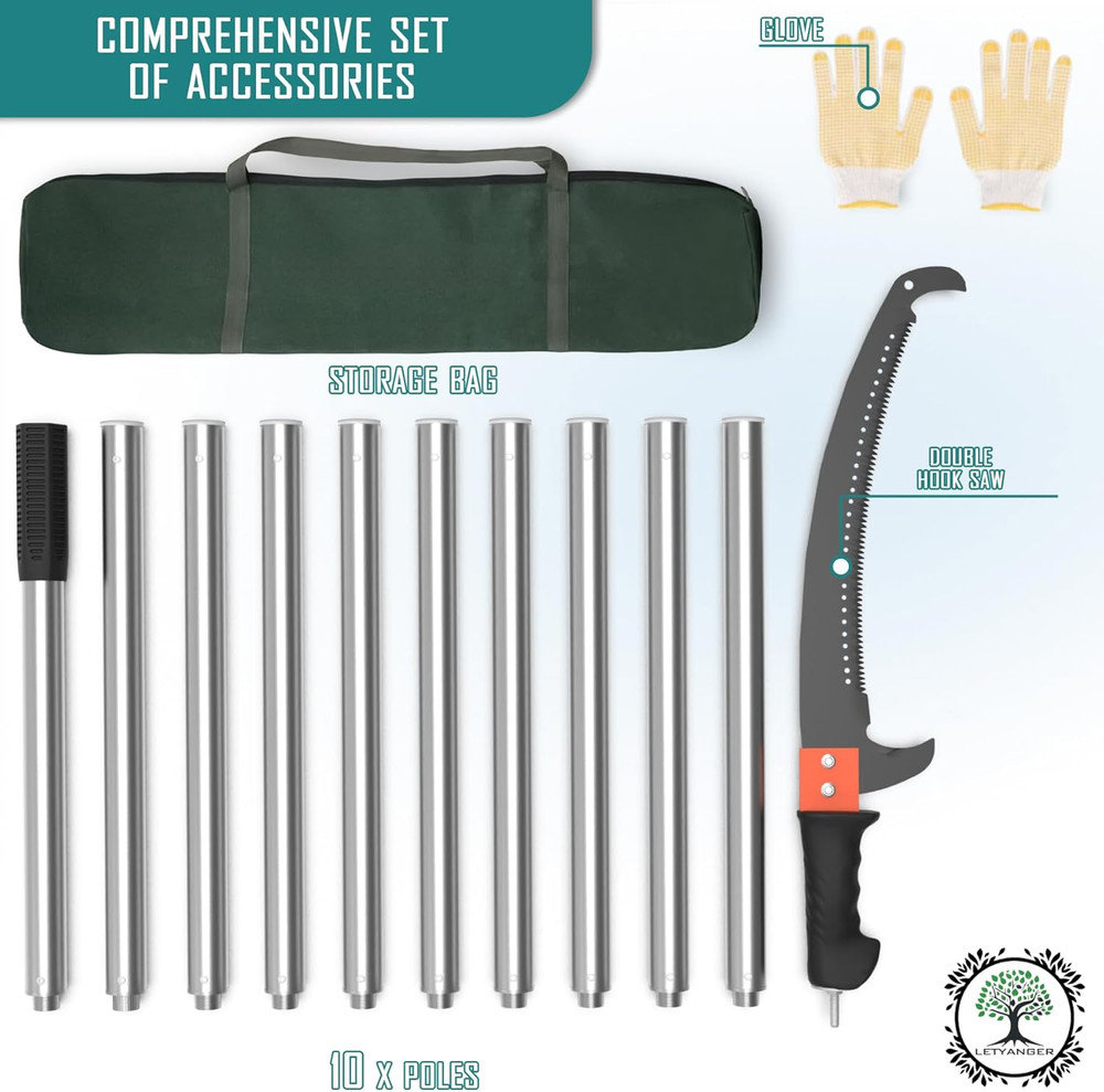 Pole Saws for Tree Trimming, 15Ft Extendable Long Tree Trimmers Long Handle Prun