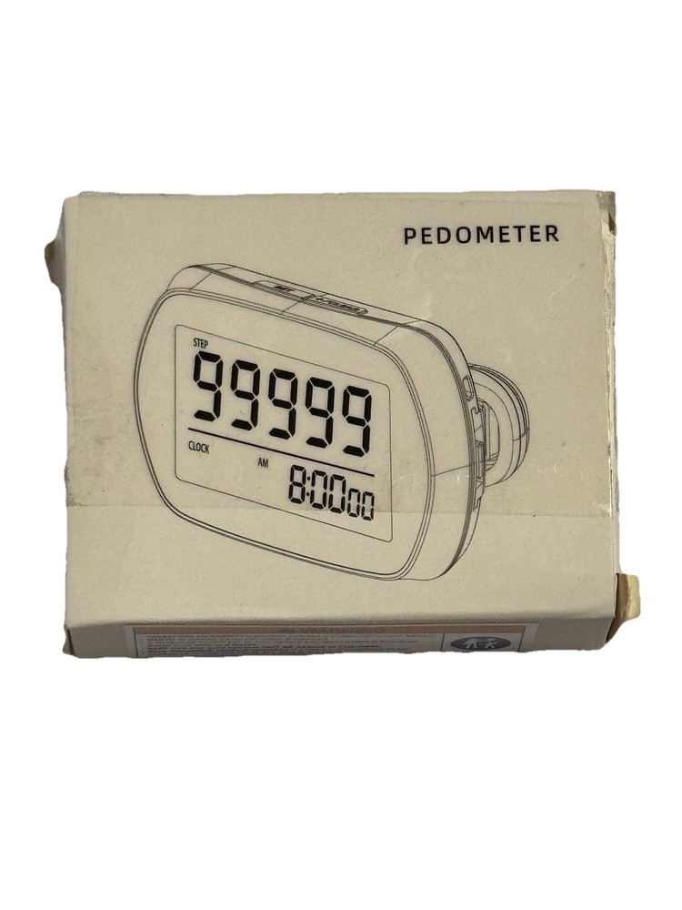 3D Pedometer for Walking Simple Step Counter Large Digital Display - Black - NEW
