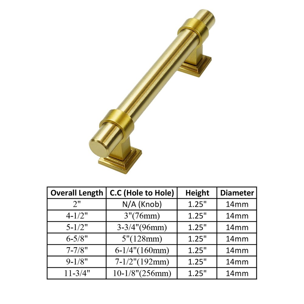 Satin Brass Brushed Gold Stainless Cabinet Handles Pulls Kitchen Hardware