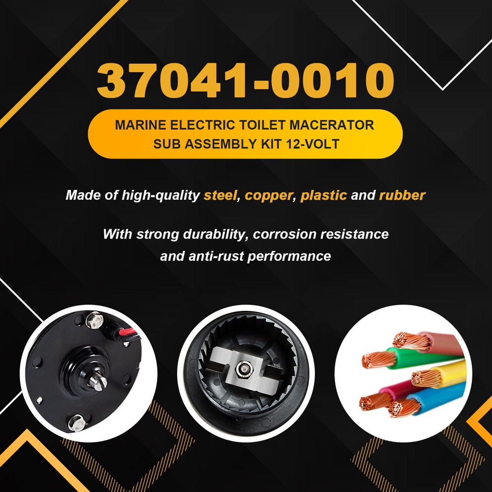 Replace for 37041-0010 Marine Electric Toilet Macerator Sub Assembly Kit 12-Volt