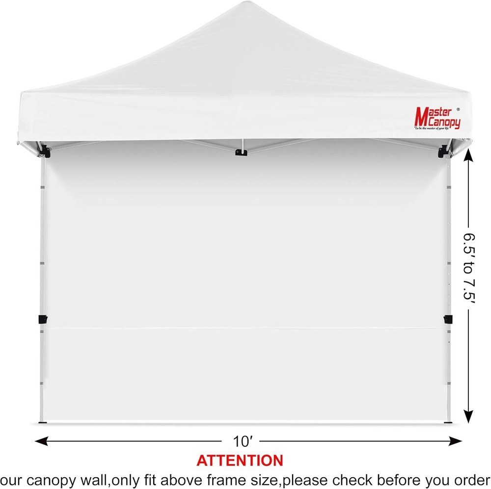 10x10ft White Canopy Side Wall - Easy Installation & Spliceable Design