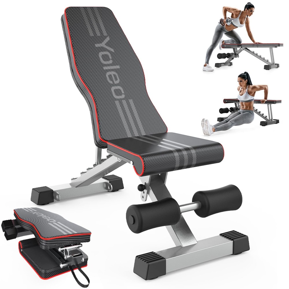 Adjustable Weight Bench for Full Body Workout - Foldable Utility Gym Bench