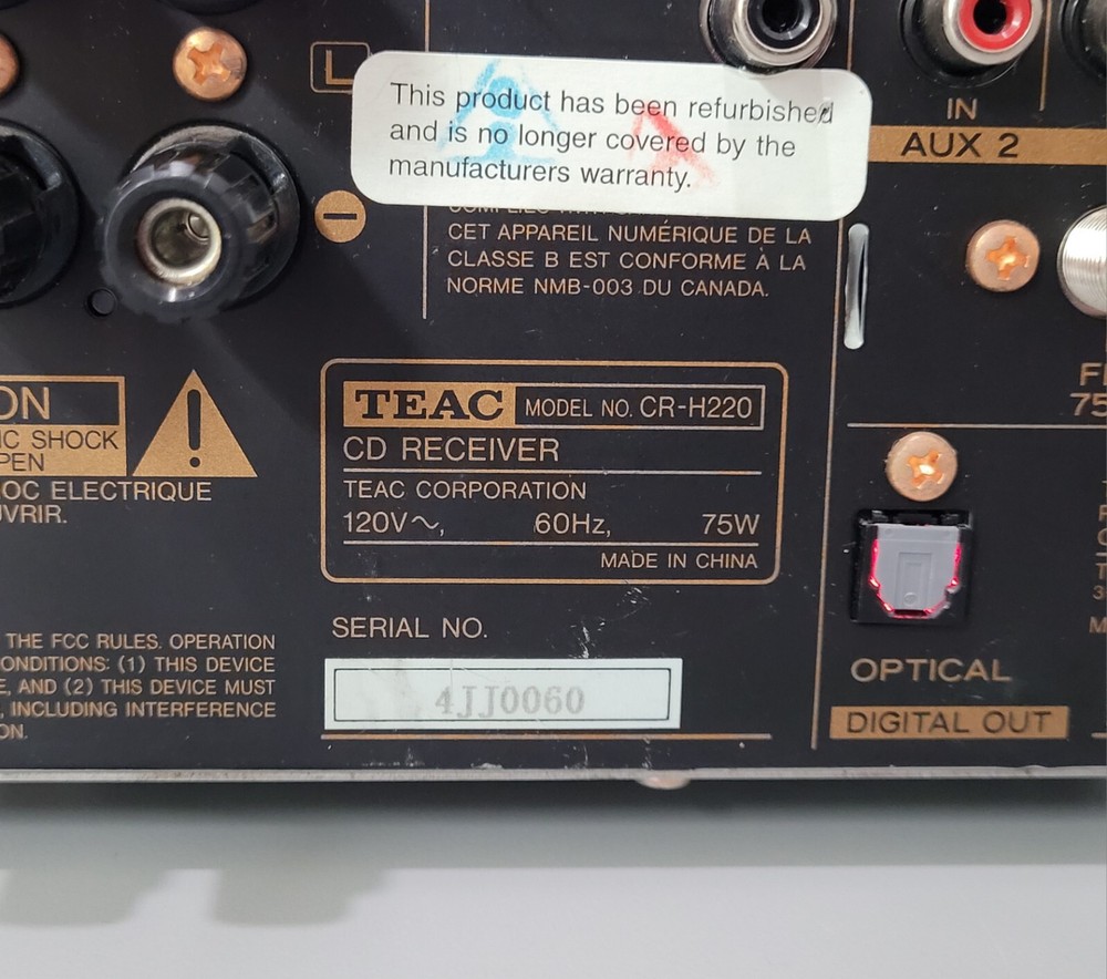 TEAC CD RECEIVER CR-H220 + Original Remote - ✅️ TESTED WORKING ✅️ / SEE DETAILS