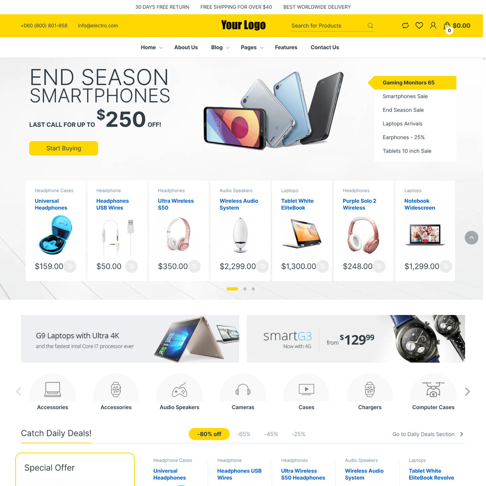 Electronic Mart Website Design with Free VPS Web Hosting and Installation