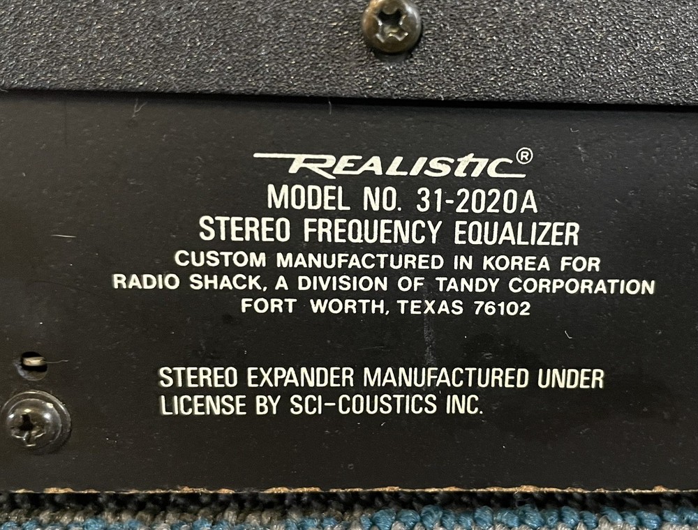 Realistic Model No. 31-2020A EQ With Spectrum Display