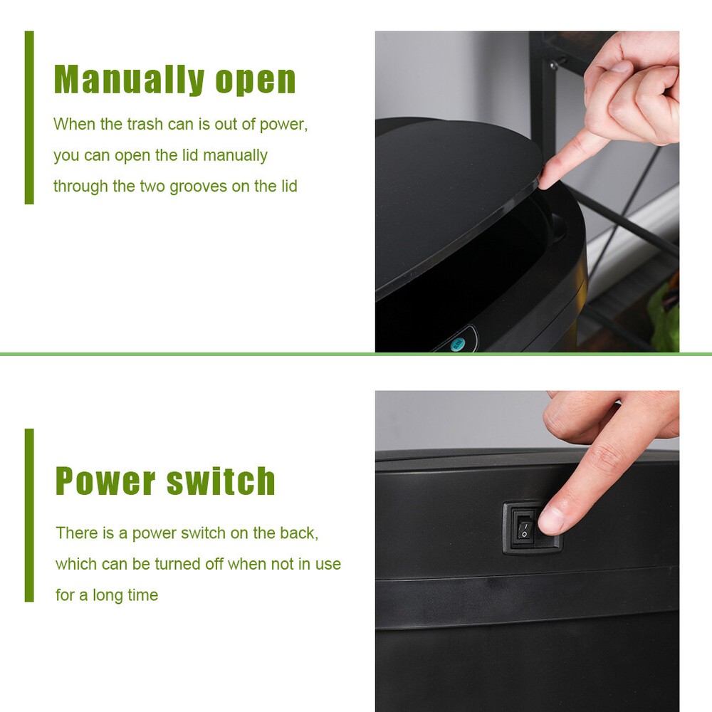13 Gallon Automatic Kitchen Garbage Can Smart Sensor Trash Can w/Lid Touchless