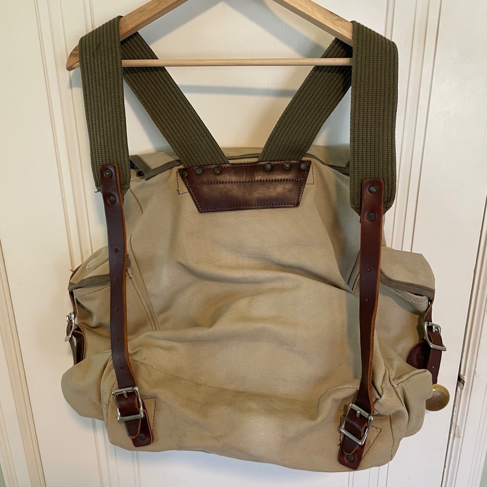 Duluth Pack Wanderer Backpack Khaki Canvas Leather Rucksack