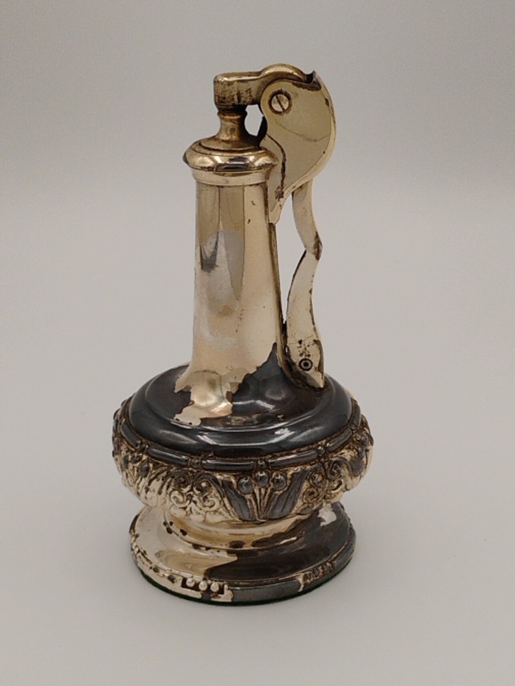 Vintage Ronson Decanter Silver Plated 4.5" Table Lighter, Untested