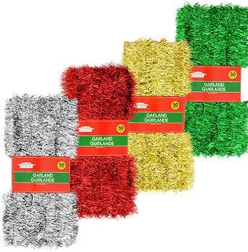 FOUR CHRISTMAS TINSEL GARLANDS, 50 FT each