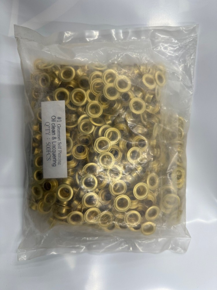 #1 BRASS SELF PIERCING GROMMETS - 500 PER BAG
