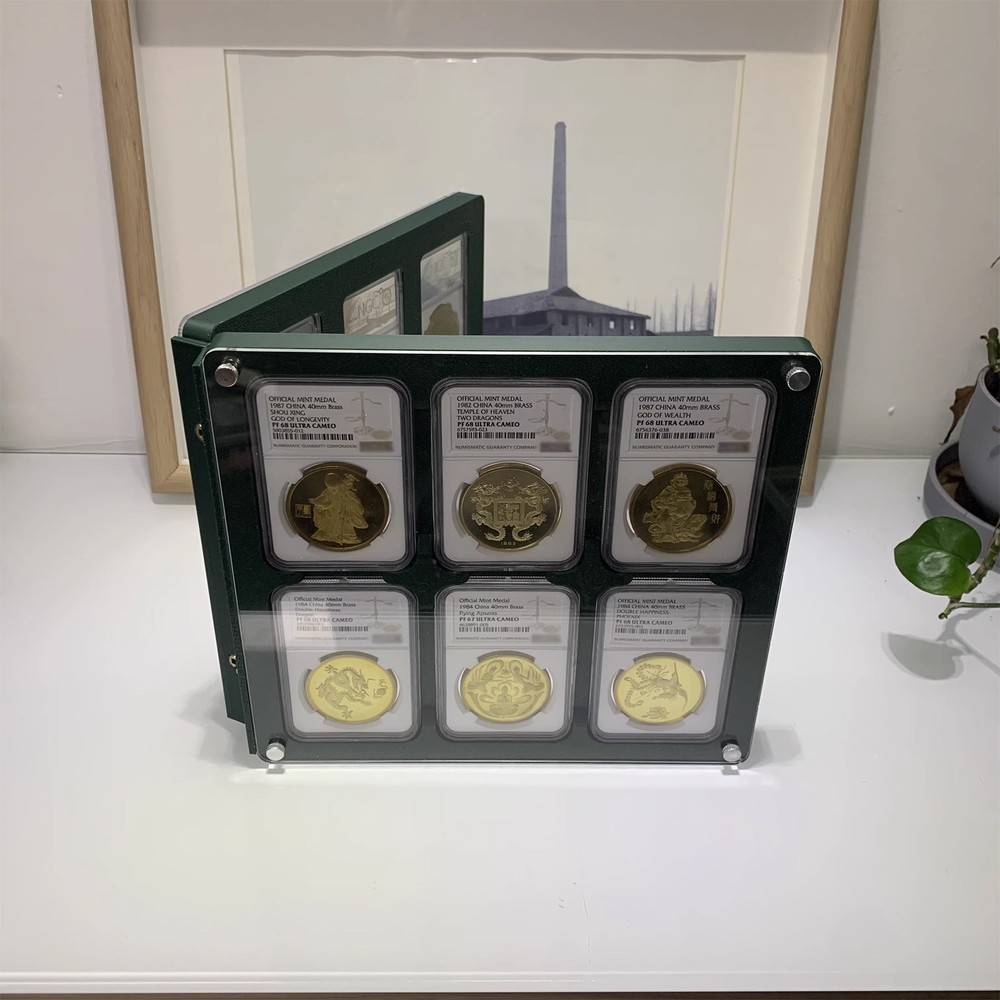 Dual-Panel Acrylic Display Stand Case Holder for NGC Graded Coin Storage Box