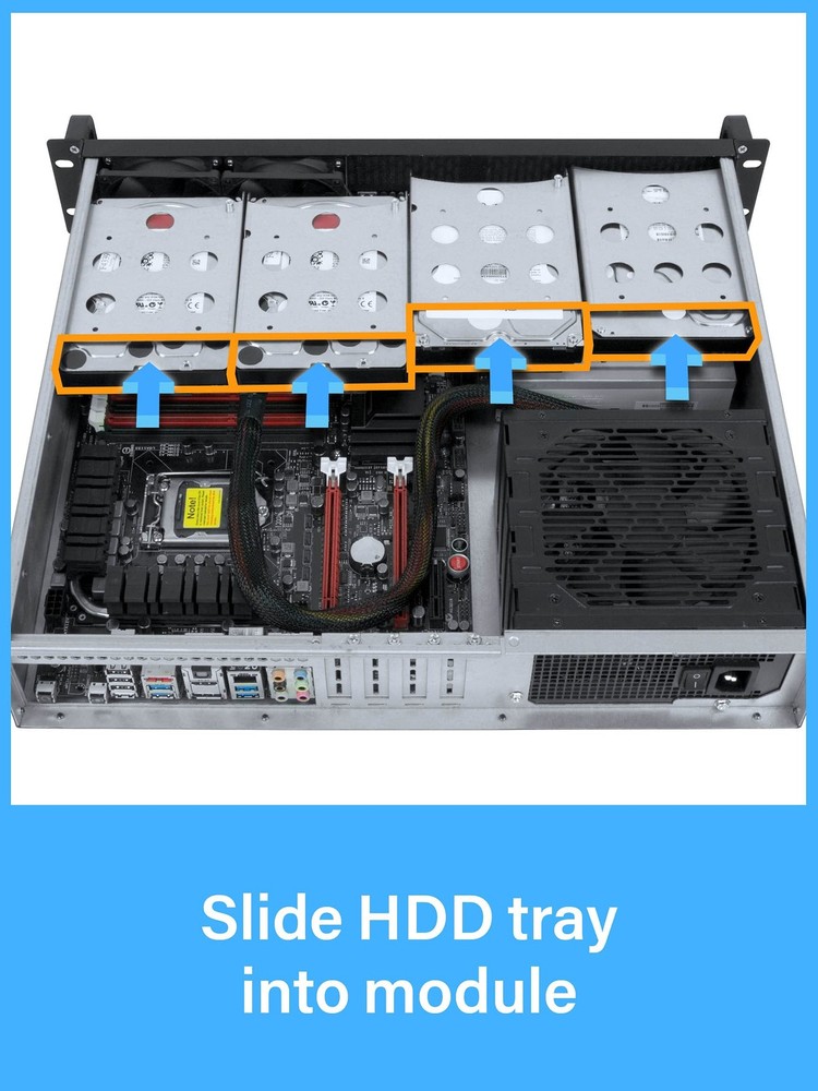 2U Server Chassis Rackmount Case | 4 3.5"/2.5" HDD, 1 5.25" Device | Micro-AT...