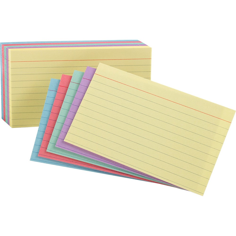 Esselte ESS35810 Ruled Index Cards 5x8 Assorted 100 Pack