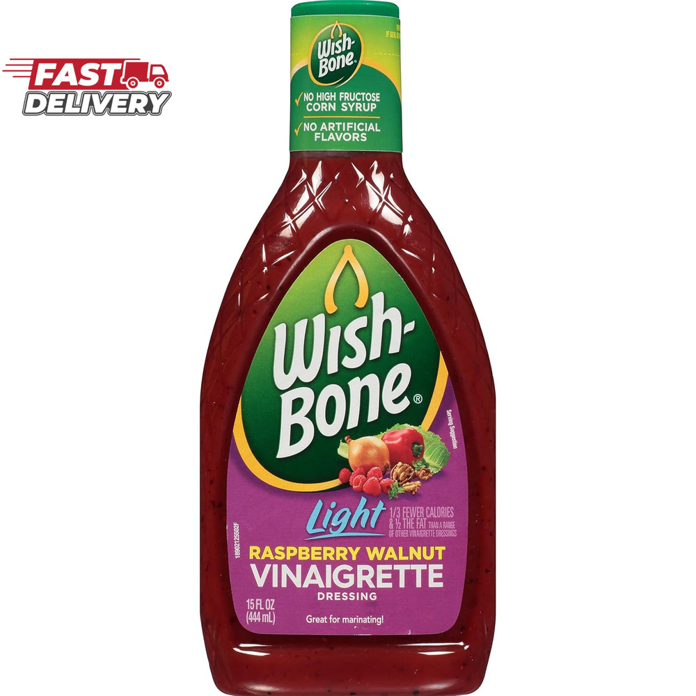 Wish-Bone Light Raspberry Walnut Vinaigrette Dressing,15 FL Oz Bottle