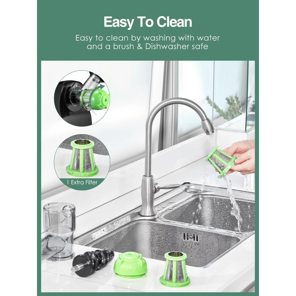 Aicok Juicer Machine, Juicer Extractor Quiet Cold Press Juicer